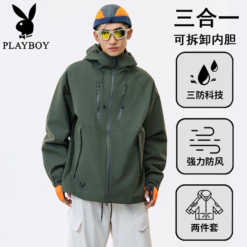 Softshell Jacket for Men and Women, New Three-In-One Detachable Windproof and Waterproof Workwear, Trendy Brand Jacket for Couples Softshell Jacket for Men and Women, New Three-In-One Detachable Windproof and Waterproof Workwear, Trendy Brand Jacket for Couples