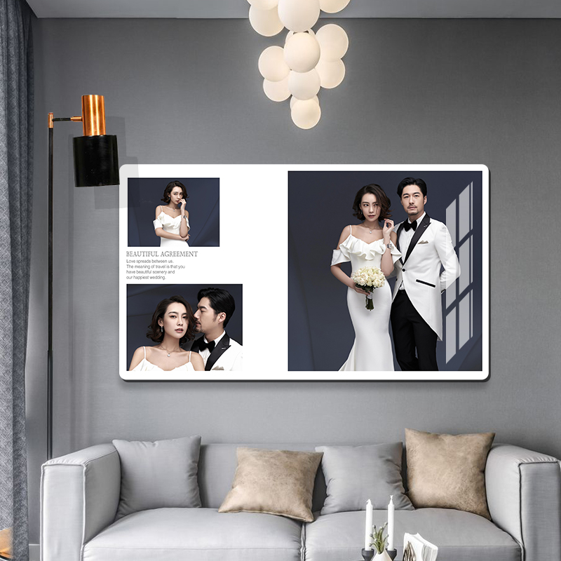 Wedding photo photo frame enlarged hanging wall washing photo made into wedding photo bedside crystal large size wedding picture frame custom