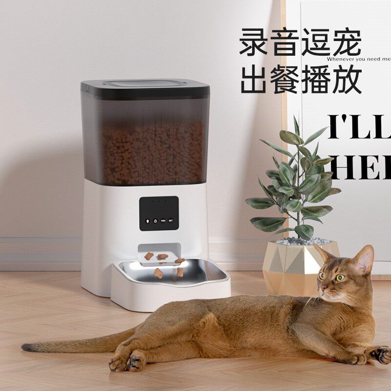 Pets Intelligent Automatic Feeding Machines Kitty Dogs 4L Video pitching machines timed quantitative feeding machines
