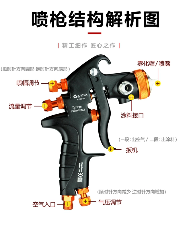 súng phun bột bả Đá gốc nước Đức nguyên tử hóa cao trên và dưới nồi lĩnh vực xe sơn phủ nhỏ súng phun sơn phun có thể phun khí nén phụ kiện súng phun sơn súng sơn điện súng phun xi măng