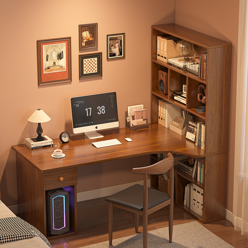 Desk and Bookshelf Integrated Corner Table Study Room Home Study Table Modern Simple Computer Desk Office Desk and Chair Set