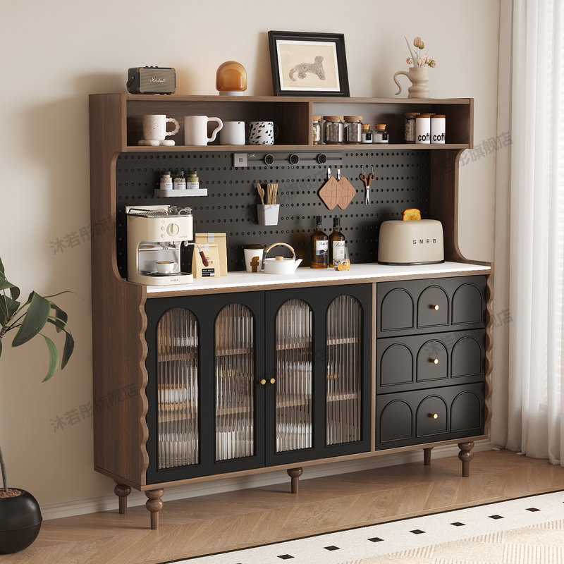 Medieval-Style Sideboard Against the Wall, Integrated Kitchen Storage Cabinet, Living Room Coffee Cabinet, Workstation Pegboard Storage Cabinet