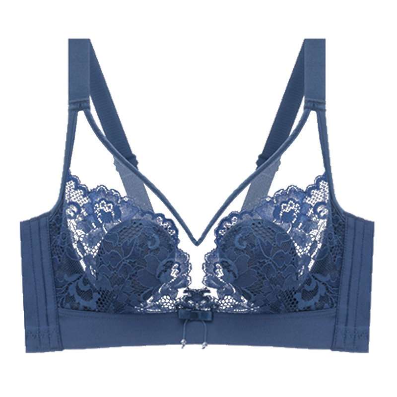 Blue Filify Rabbit Ears Ultrathin Water Crystal Cup Fei No Steel Ring Women Underwear Breathable Underwear Shake Sound