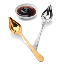 304 stainless steel pointed mouth sauce Sauce Spoon Thickened long handle Volume oil spoon Multi-functional steak Juice Spoon Pour Oil Spoon