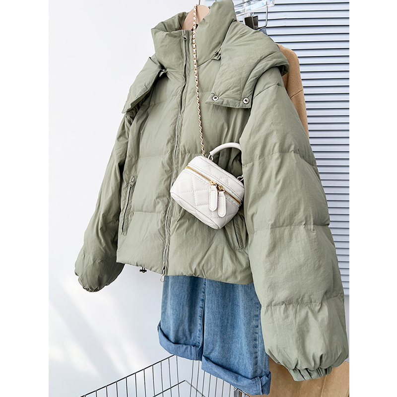 Green Short down Jacket for Women 2026 New Style Petite Loose Hooded Korean Style Duck down Puffer Coat Winter Green Short down Jacket for Women 2026 New Style Petite Loose Hooded Korean Style Duck down Puffer Coat Winter