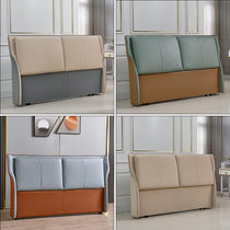 Solid wood headboard soft bag minimalist modern tech cloth double light luxury bedside single sale and floor backrest plate custom-made