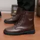 Giày nam mùa xuân và mùa thu Giày Martin boots nam cao cổ giày dụng cụ cao cổ giày ngắn đế giữa Giày đi tuyết của Anh hai đôi giày bông - Giay cao