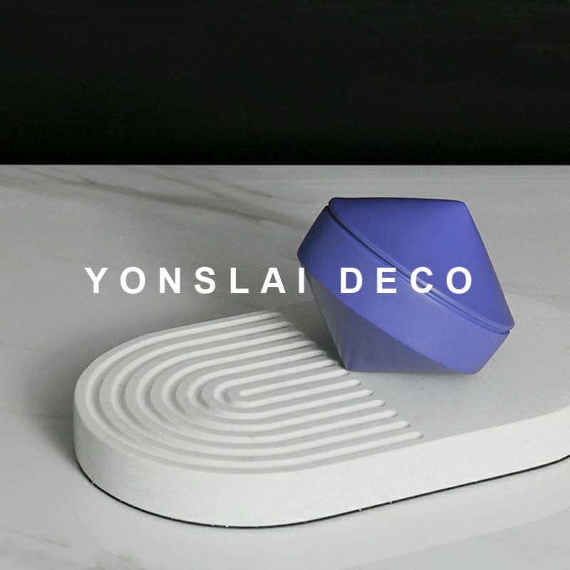 Simple and modern light luxury marble decoration home soft decoration sample house display center model room desktop storage tray