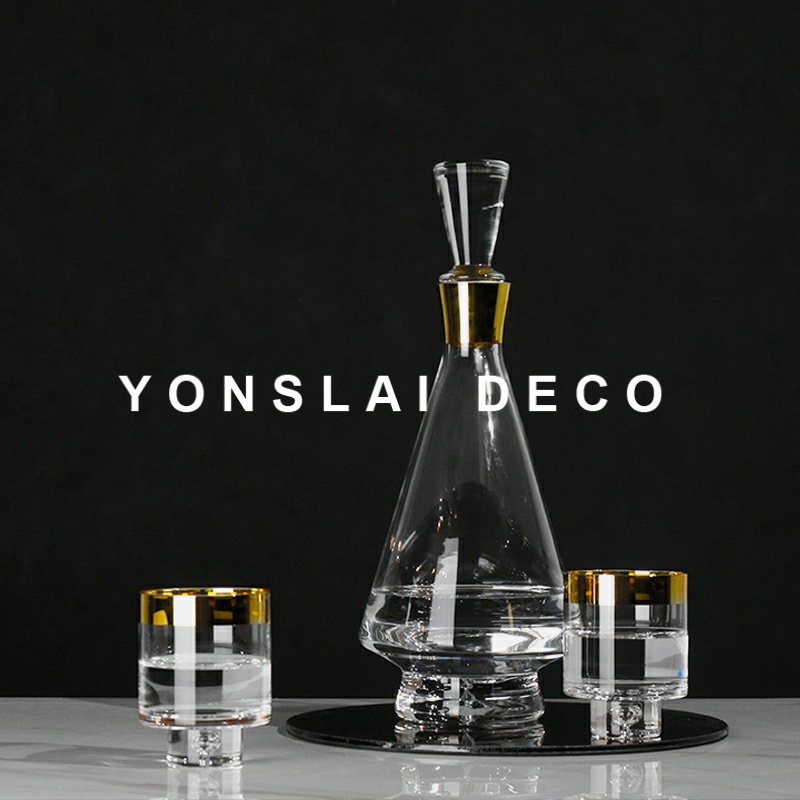 Modern minimalist oblique mouth wine set glass wine glass sample room home bar porch cabinet decanter desktop decoration