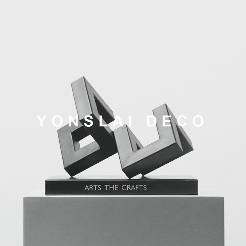 Simple modern light luxury geometric art metal ornaments model room porch home desktop creative soft decorations