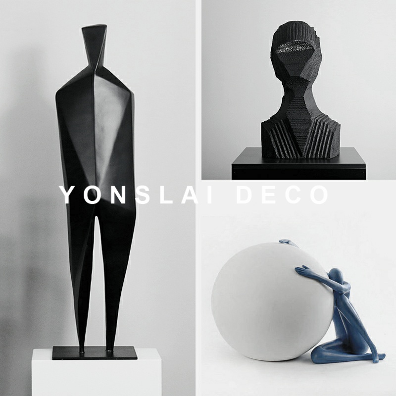 Sample Room Sample House Display Center Masked Abstract Figure Sculpture Light Luxury Hotel Lobby Soft Decorations Home Decoration