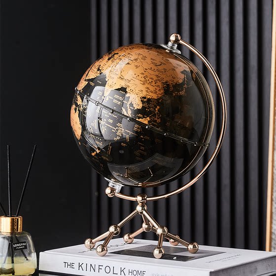 复古地球仪摆件轻奢高档客厅书房书柜办公室电视柜酒柜家居装饰品