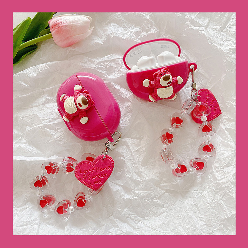 Staying Cute Cartoon Bear Applies Huawei freebudspro protective sleeve pure color freebuds4e protection shell freebuds4i Huawei wireless Bluetooth headphone sleeve fre