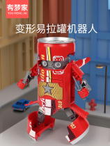 Online Red Creative Shapewater Warrior Warrior to Small Car Robotics Model Boy Child Boy Toys