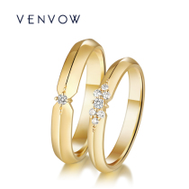 VENVOW diamond ring Men and women couple models ring original design engagement wedding 18K gold diamond ring