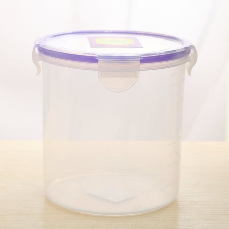 Large Number Barrel Seal Tank Plastic Bottle Transparent Grade Leak Proof Rubber Tank Home Covered Round Large Capacity Jar