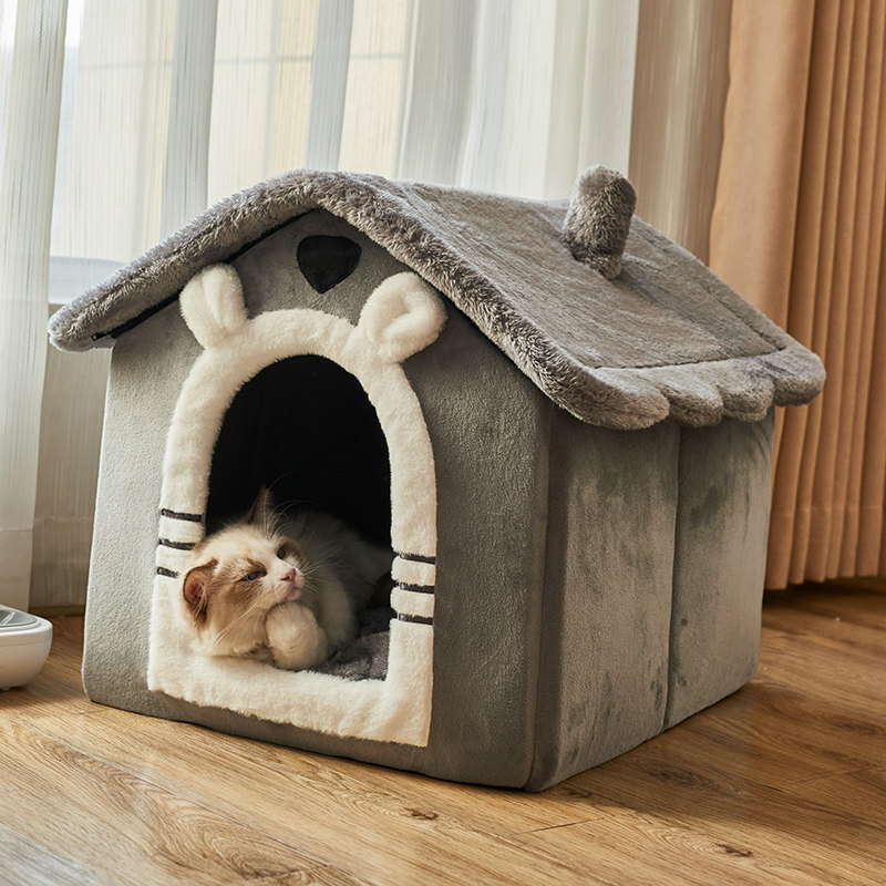 Cat's den closed House Villa bed house removable and wash kennel Four Seasons universal kitten winter warm pet supplies