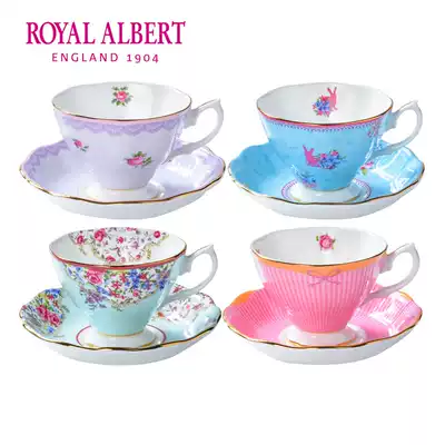 Royal Albert Royal Albert candy series bone china coffee cup saucer set four sets of English teacups