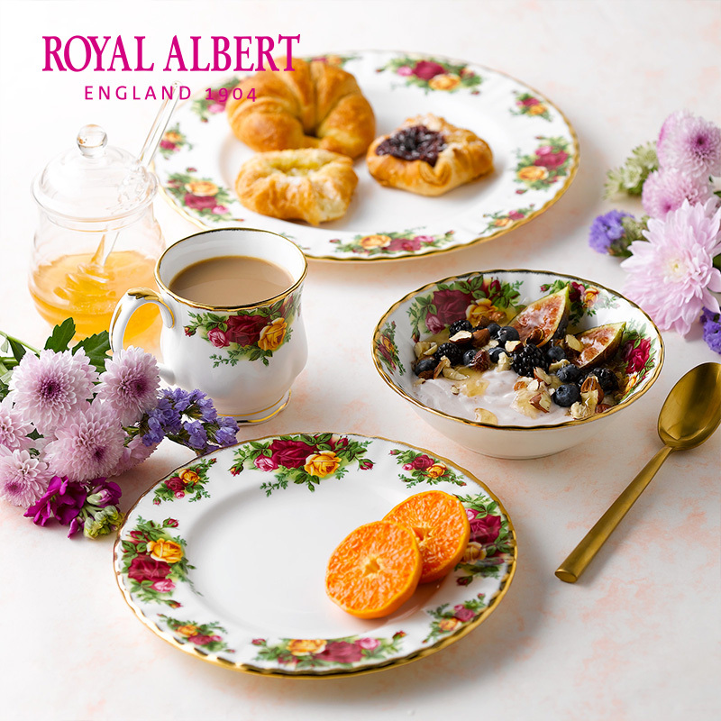 Royal Albert Old Town Rose Bone China Dinner Plate One-Person Dinnerware Set 4-Piece Set Royal Albert Old Town Rose Bone China Dinner Plate One-Person Dinnerware Set 4-Piece Set