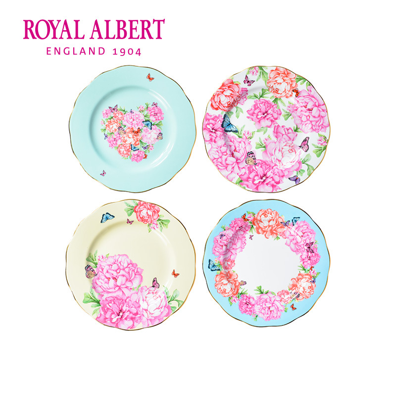 Royal Albert Royal Albert Miranda Co-Branded Bone China Dinner Plate Flat Plate Dessert Plate Four-Piece Set Royal Albert Royal Albert Miranda Co-Branded Bone China Dinner Plate Flat Plate Dessert Plate Four-Piece Set