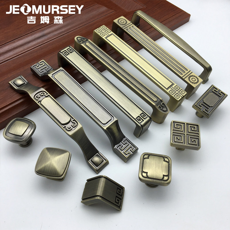 New Chinese classical bronze handle European antique wardrobe drawer overall cabinet cabinet handle cabinet door handle single hole handle