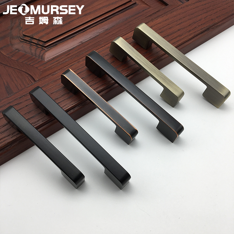 Modern minimalist cabinet door handle wardrobe handle drawer handle black overall cabinet small handle European cabinet long handle