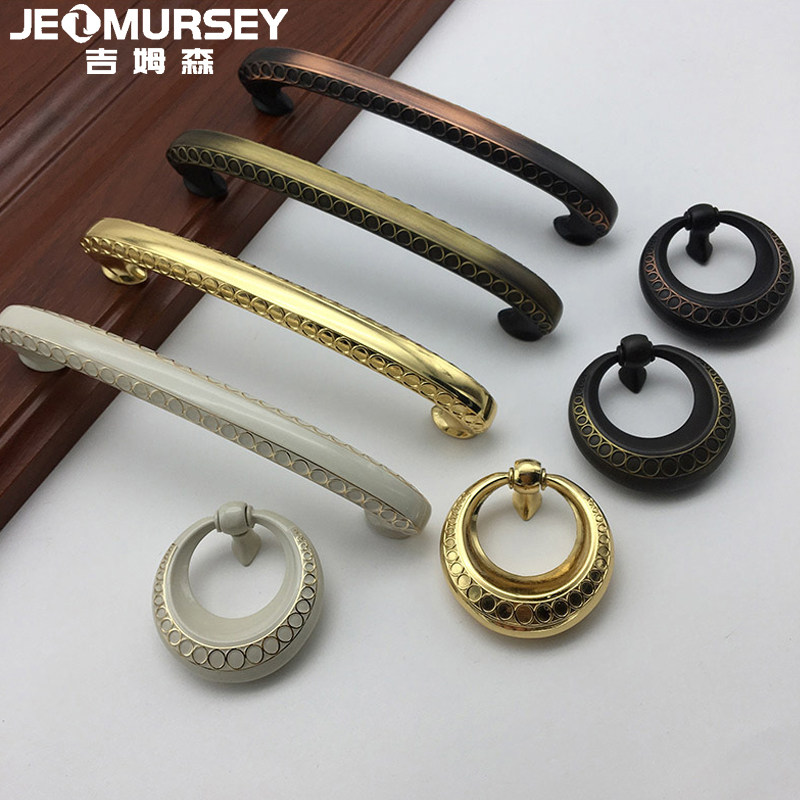 Nordic cabinet door handle modern minimalist cabinet wardrobe door handle golden cabinet door handle drawer handle single hole-Taobao