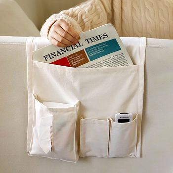Modern fabric sofa handrail side storage hanging bag remote control debris storage bag large capacity hanging dust bag