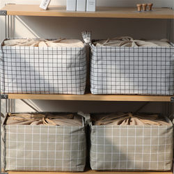 Cotton and Linen Fabric Clothes Storage Basket Foldableing ins Storage Household Toys Wardrobe Clothing Storage Bag Storage Box