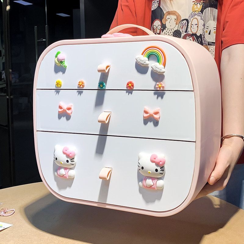 Children hair accessories storage box baby girl head rope leather band large capacity princess hair clip head ornament hair card jewelry box