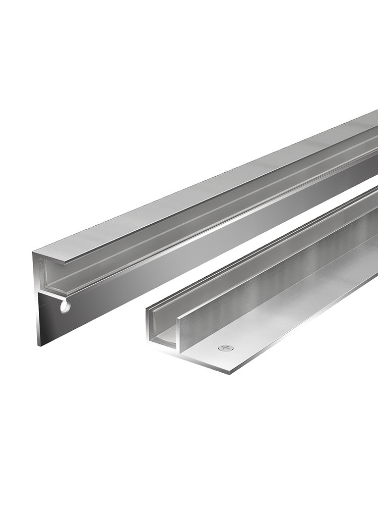 Stainless Steel F-Shaped Glass Slot Recessed Shower Room with Pre-Embedded U-Shaped Tile Finishing Strip for Hidden Bathroom Partition