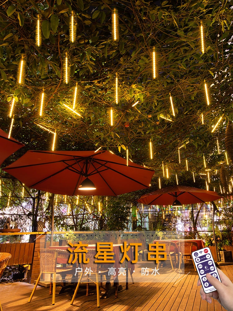 Solar lamp outdoor waterproof lamp decorated with colourful star solar meteor lamp