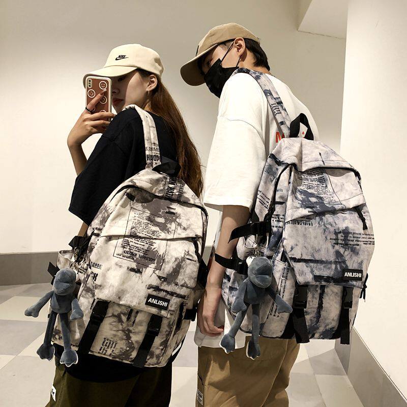 Schoolbag male student Japanese large-capacity high school junior high school student tide brand Harajuku style trend backpack backpack female ins