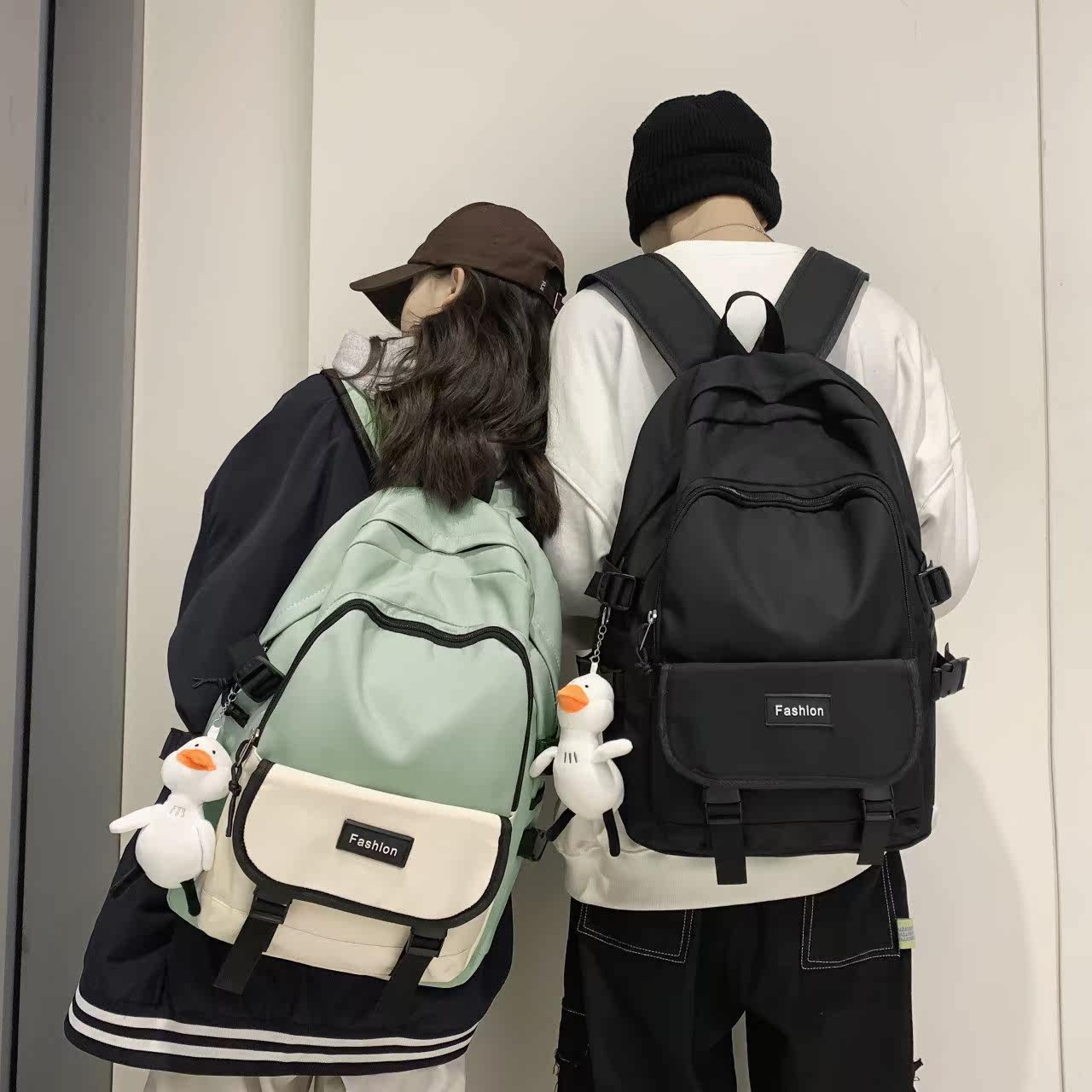 ins tide cool Japanese high school school bag male junior high school student large-capacity middle school student backpack female casual backpack