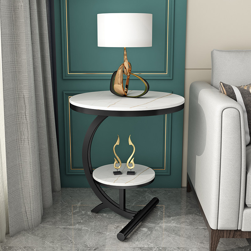 Italian rock slab side several living room sofa side cabinet balcony table tea table mini small round table bedside table corner several luxury
