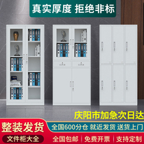 Qingyang City office document cabinet Iron file certificate data cabinet Locker Iron cabinet Low cabinet with lock locker