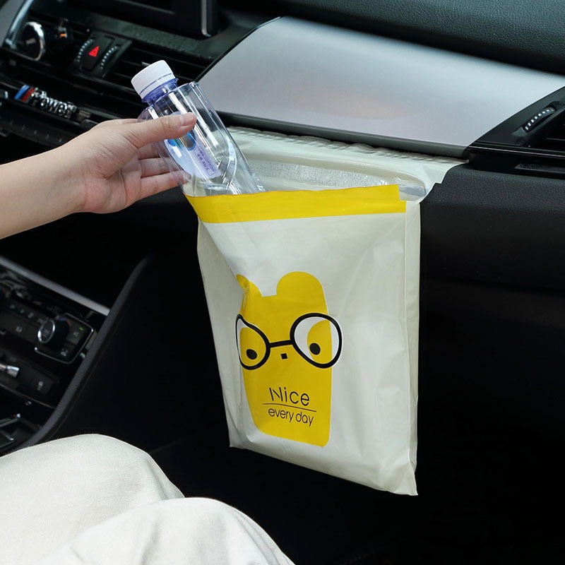 Car garbage bag paste type car trash can with disposable storage vomiting cleaning bag car interior supplies