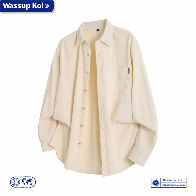 Wassup Koi Co-Branded Autumn Corduroy Long-Sleeved Shirt New Style Lapel Shirt Loose Couple Casual Jacket