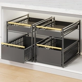 Выдвижная полка для хранения кухонной раковины, двухъярусный шкаф, внутренняя многослойная полка, различные предметы, корзина для мисок и тарелок.