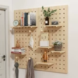 Стеллаж для хранения досок из цельного дерева, настенный стеллаж для хранения, может быть настроен по индивидуальному заказу, стеллаж для украшения входа, стеллаж для хранения перегородок