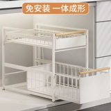 Выдвижная полка для хранения кухонной раковины, двухъярусный шкаф, внутренняя многослойная полка, различные предметы, корзина для мисок и тарелок.