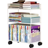 Небольшая книжная полка рядом со столом может переместить колесо, чтобы приземлиться на офисный стол.