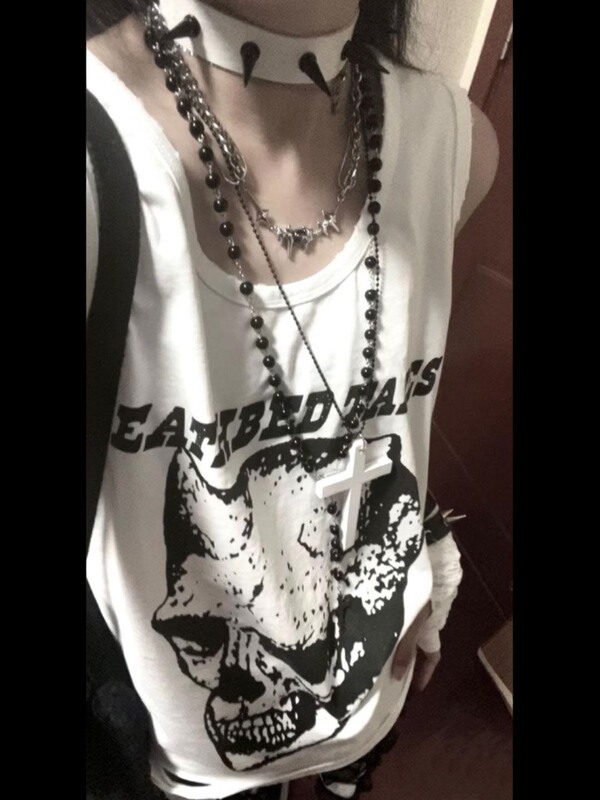 American Hip-Hop Unisex Sleeveless T-Shirt for Women, Loose Trendy Brand ins Summer Hong Kong Style Street Vest Casual Couple Top