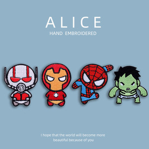 Super Captain 2 Cartoon Fabric Patches for Clothes and Shoes, Self-Adhesive Embroidery Patches, down Jacket Repair Patches, Decorative Patches