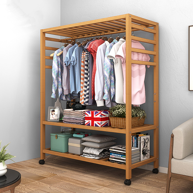 Wardrobe simple household hanging clothes rack hanger floor coat rack bedroom simple modern wardrobe net red