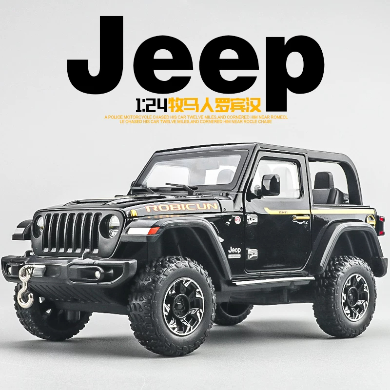 1:24 Jeep Wrangler Alloy Car Model Imitation of the Real Robin Hood Convertible Off-Road Vehicle Children's Toy Car for Boys