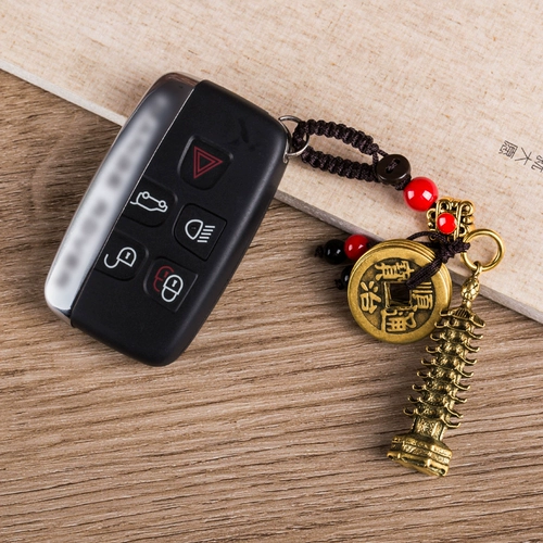 Латунный креативный брелок, ретро украшение на сумку