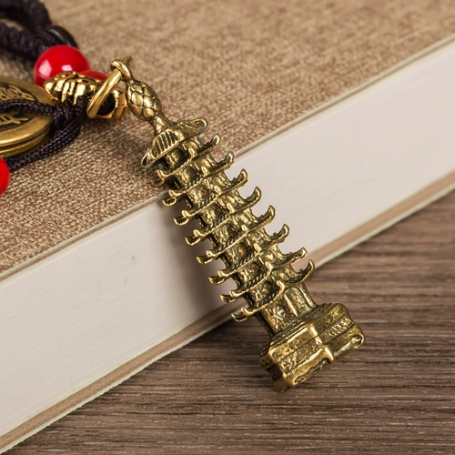 Латунный креативный брелок, ретро украшение на сумку