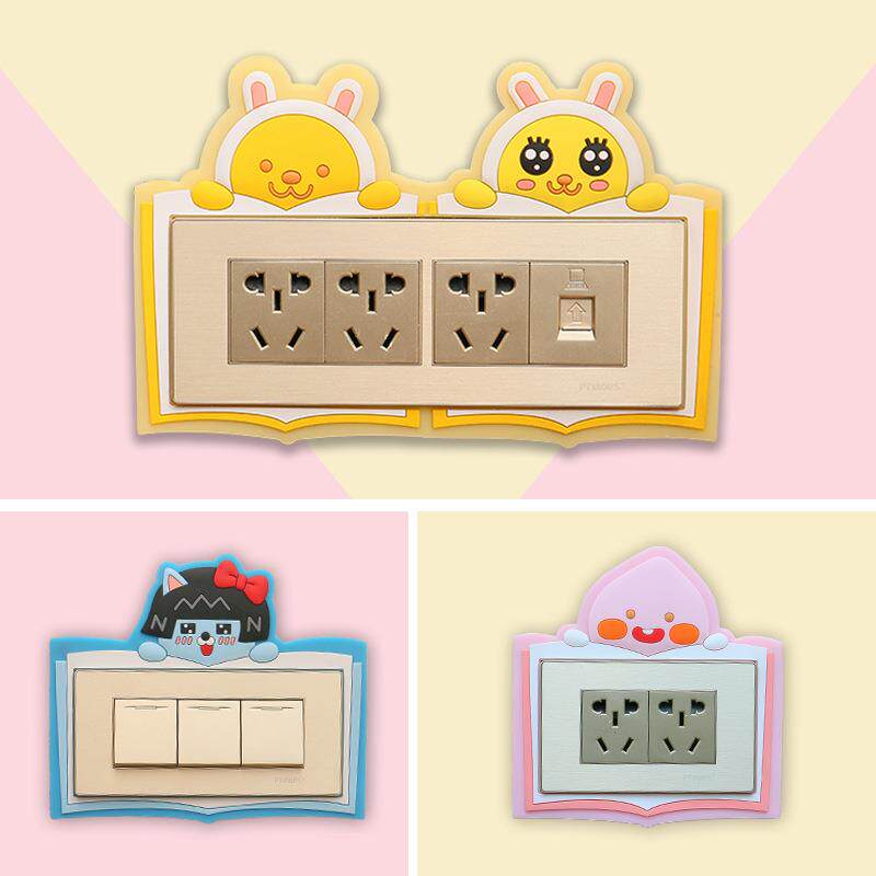 Spot Wholesale 118 Model Cartoon Night Light Switch Patch Wall Patch Protective Sheath Socket Sleeve Silicone switch sleeve Junten