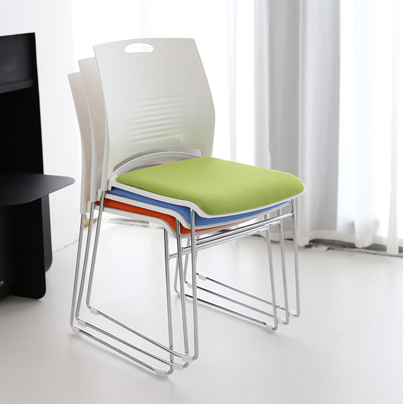 Conference Training Chair Without Armrests, Plastic Backrest Chair, Simple Staff Office Meeting Room Training and Negotiation Chair